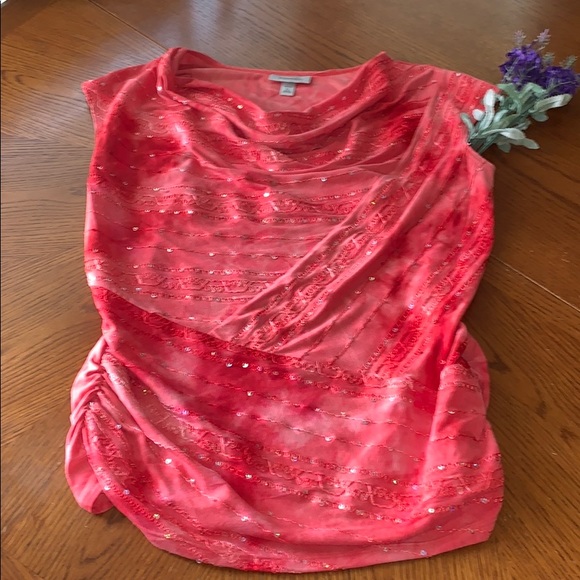Dress Barn Tops - 💕Dress Barn Coral sleeveless blouse w/Cowl Neck🌺